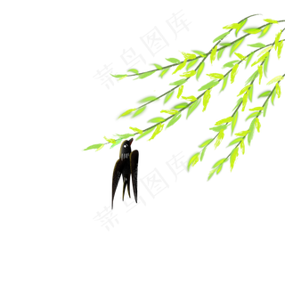 春燕与柳叶在风里共舞