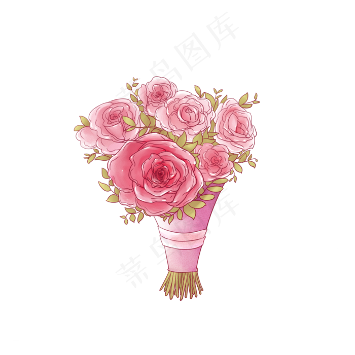 七夕情人节玫瑰花束免费下载(2010X2010(DPI:762))psd模版下载