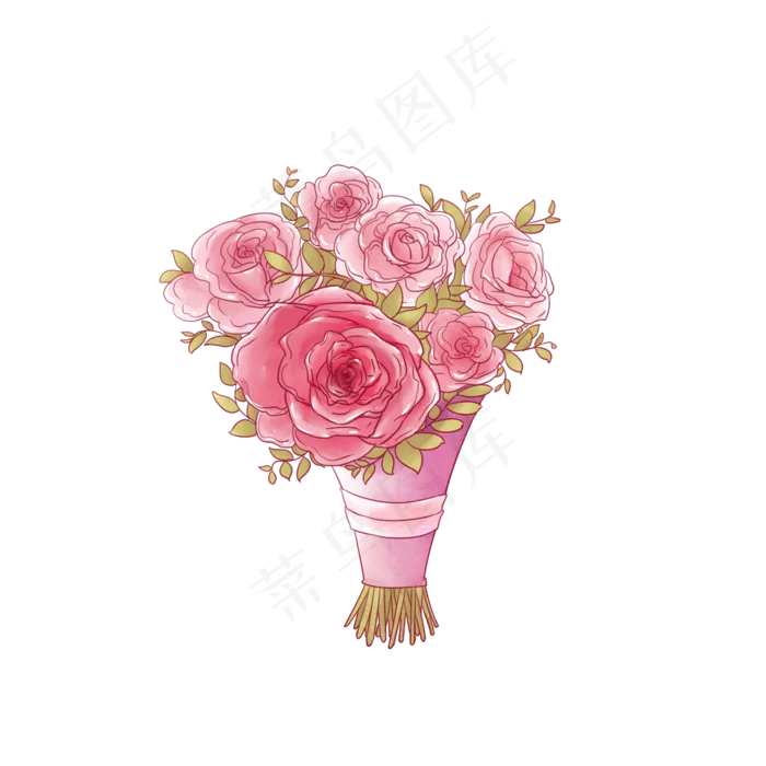七夕情人节玫瑰花束免费下载(2010X2010(DPI:762))psd模版下载