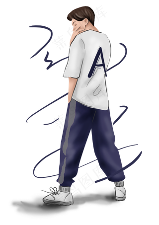 暑假手绘男孩素材,免抠元素