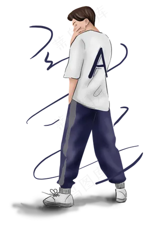 暑假手绘男孩素材,免抠元素