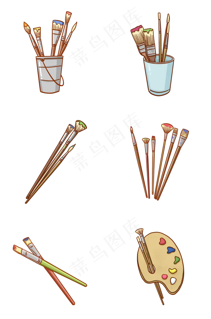 绘画培训班画笔组图(2000X3020(DPI:300))psd模版下载