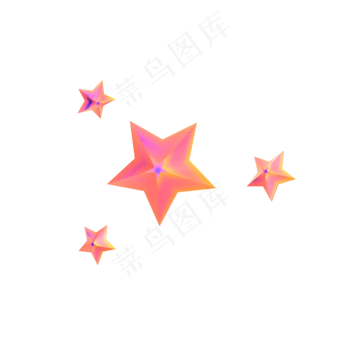 立体五角星漂浮装饰,免抠元素(2000*2000px 300 dpi )psd模版下载
