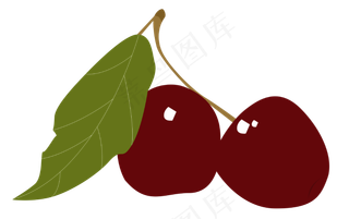 卡通梅子手绘水果