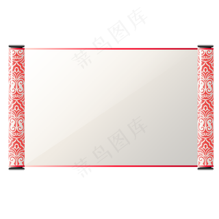 粉色花纹画卷