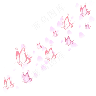 漂浮的蝴蝶之飞舞的粉蝶玫瑰花瓣