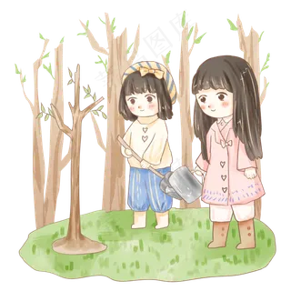 植树节大家一起栽种小树