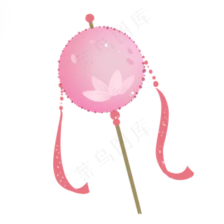 粉色创意中国风扇子元素