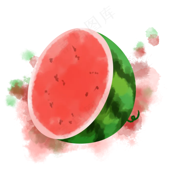 被切开的西瓜水果(2000X2000(DPI:300))psd模版下载