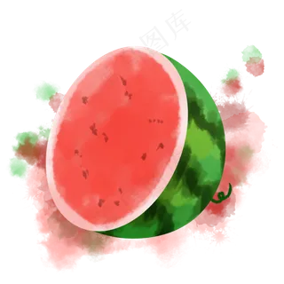 被切开的西瓜水果