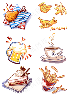 快餐美食系列套图可商用元素