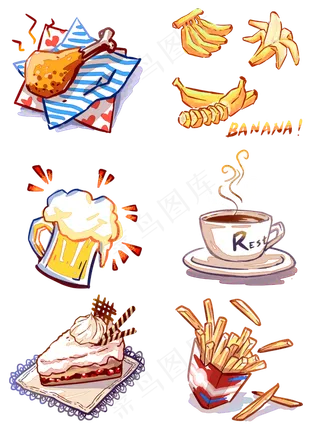 快餐美食系列套图可商用元素