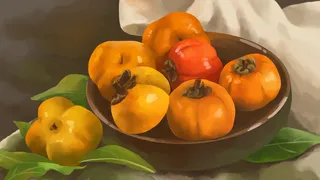 秋季果实金秋柿子熟了