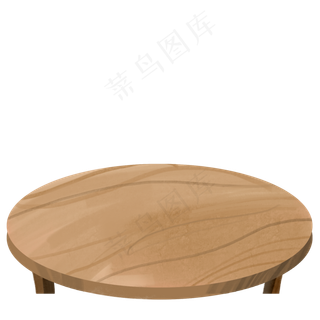 一张木质的圆形桌子免抠图