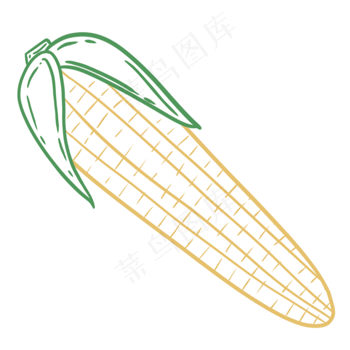 线条场景夏天水果蔬菜玉米(2000X2000(DPI:300))psd模版下载