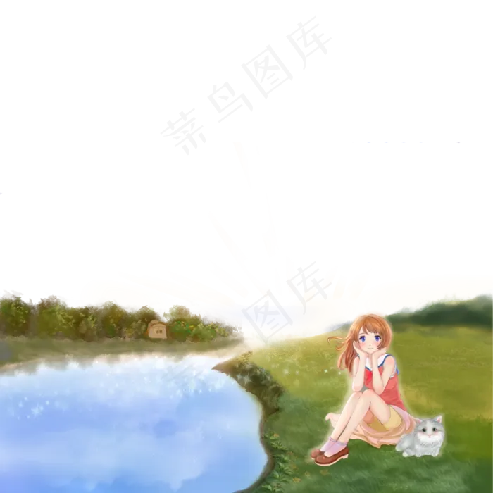 唯美漂亮女孩山水眺望(3543X4724(DPI:150))psd模版下载