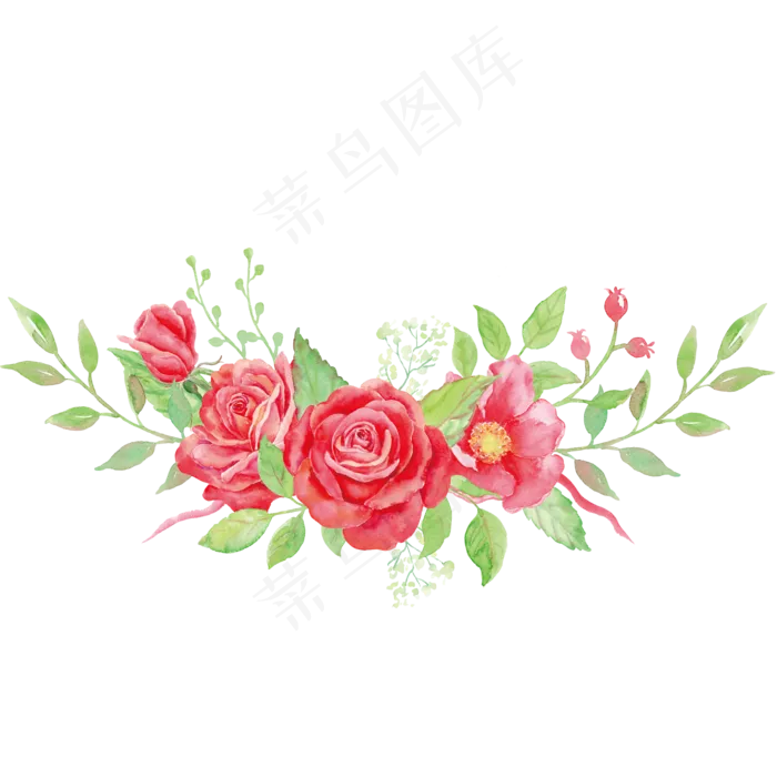 七夕情人节玫瑰花花环ai矢量模版下载