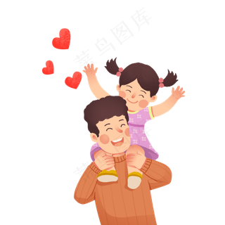 温馨亲情父女爸爸与女儿