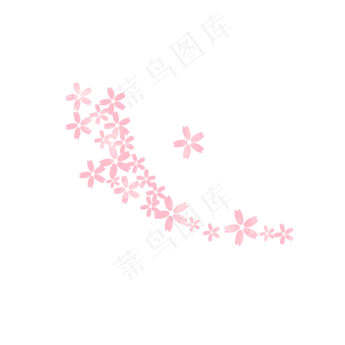 手绘粉色樱花花瓣,免抠元素(2000*2000px 300 dpi )psd模版下载