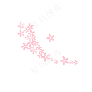 手绘粉色樱花花瓣,免抠元素