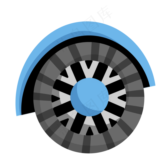 手绘蓝色的叶子板插画