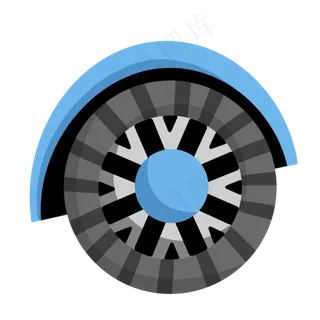 手绘蓝色的叶子板插画