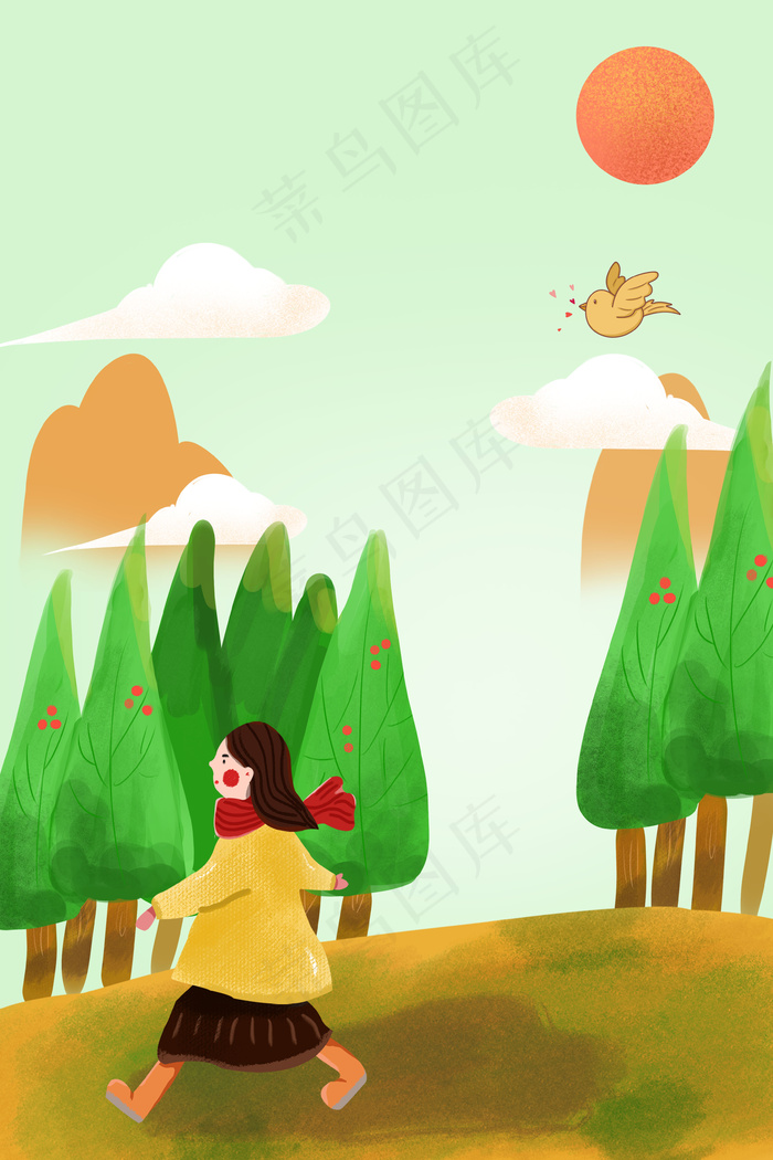 春天景色海报背景