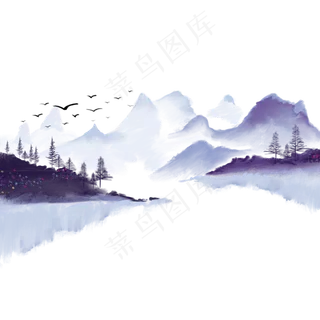 水墨风景水墨山峦风景