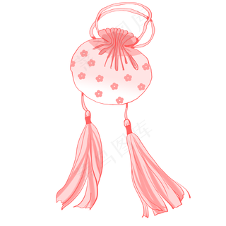 卡通中国风粉色香囊