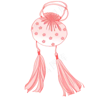 卡通中国风粉色香囊