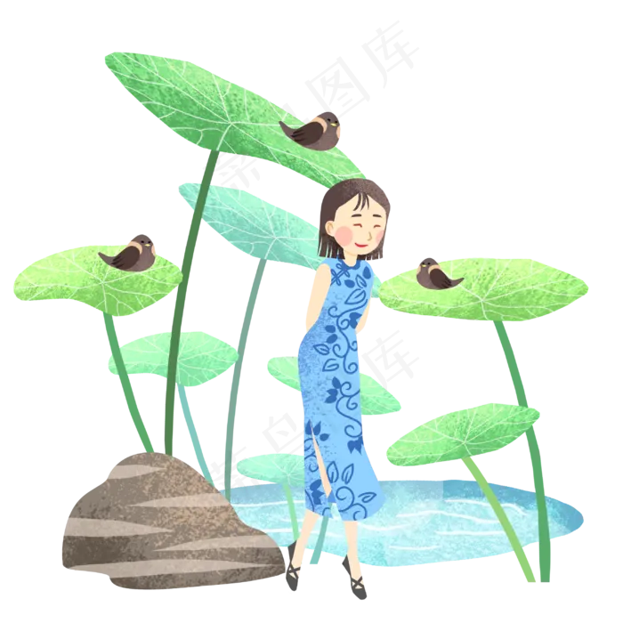 立夏女孩小鸟