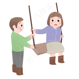 清明节荡秋千的女孩