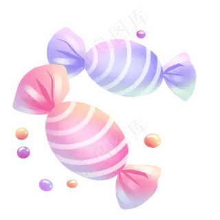 粉色蓝色可爱糖果,免抠元素