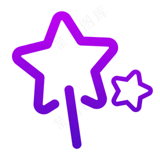 卡通蓝色的五星形造型