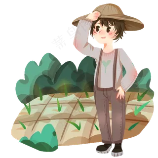 春分人物和植物装饰,免抠元素