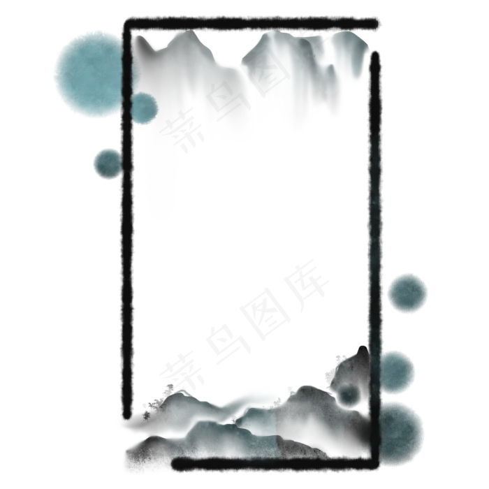 古风水墨边框(2000X2000(DPI:300))psd模版下载
