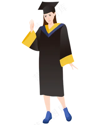 矢量穿学士服的毕业学生