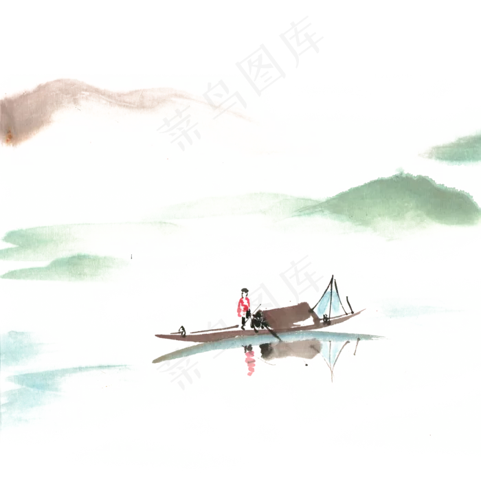 水墨画山水之间(4724X4724(DPI:300))psd模版下载