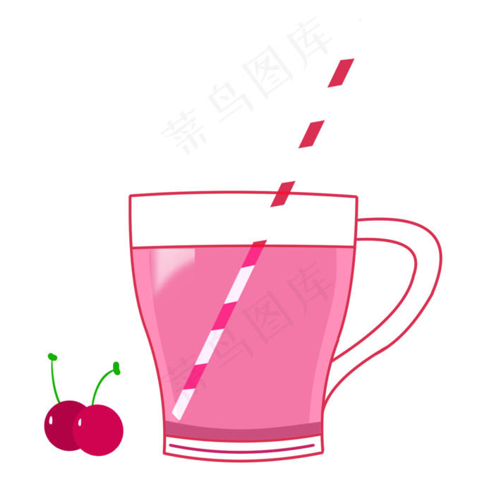 樱桃水果饮料(2000X2000(DPI:300))psd模版下载