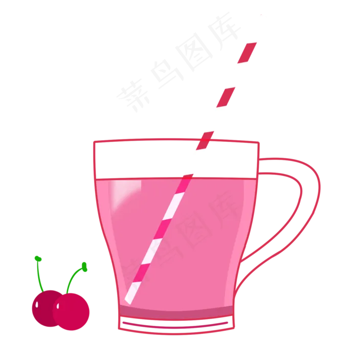 樱桃水果饮料(2000X2000(DPI:300))psd模版下载