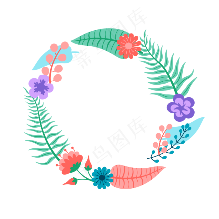 卡通夏至夏天花环免扣素材(2000X2000(DPI:300))ai矢量模版下载