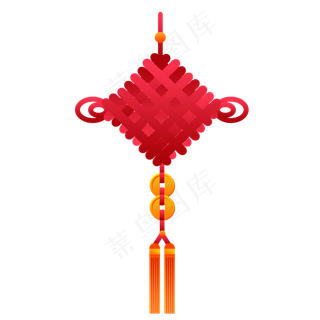 中国风矢量喜庆春节钱币中国结,免抠元素