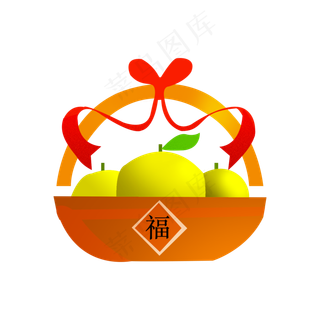 矢量果篮装饰图案