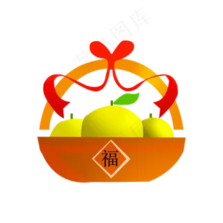 矢量果篮装饰图案