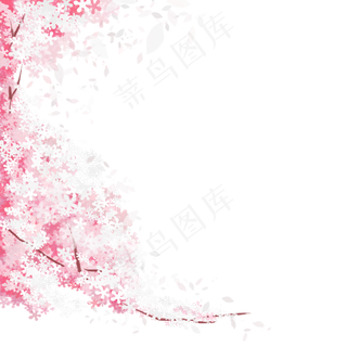 粉色浪漫樱花树,免抠元素