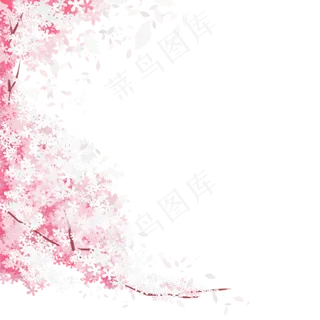 粉色浪漫樱花树,免抠元素