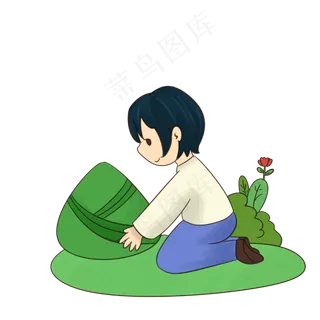 端午节抱着粽子的女孩