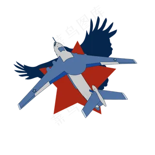 简约扁平卡通建军节空军战斗机飞
