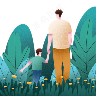 父亲节赏花父子