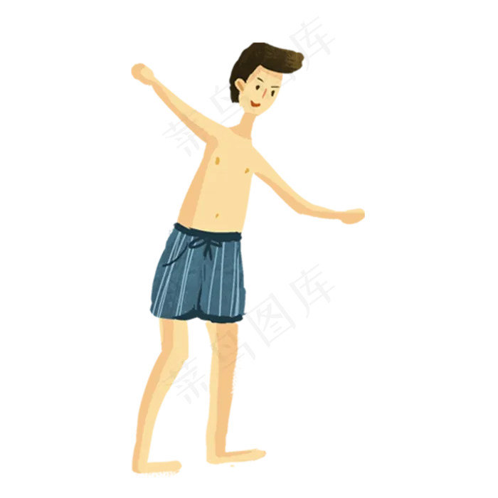 卡通夏季人物下载(2000X2000(DPI:300))psd模版下载